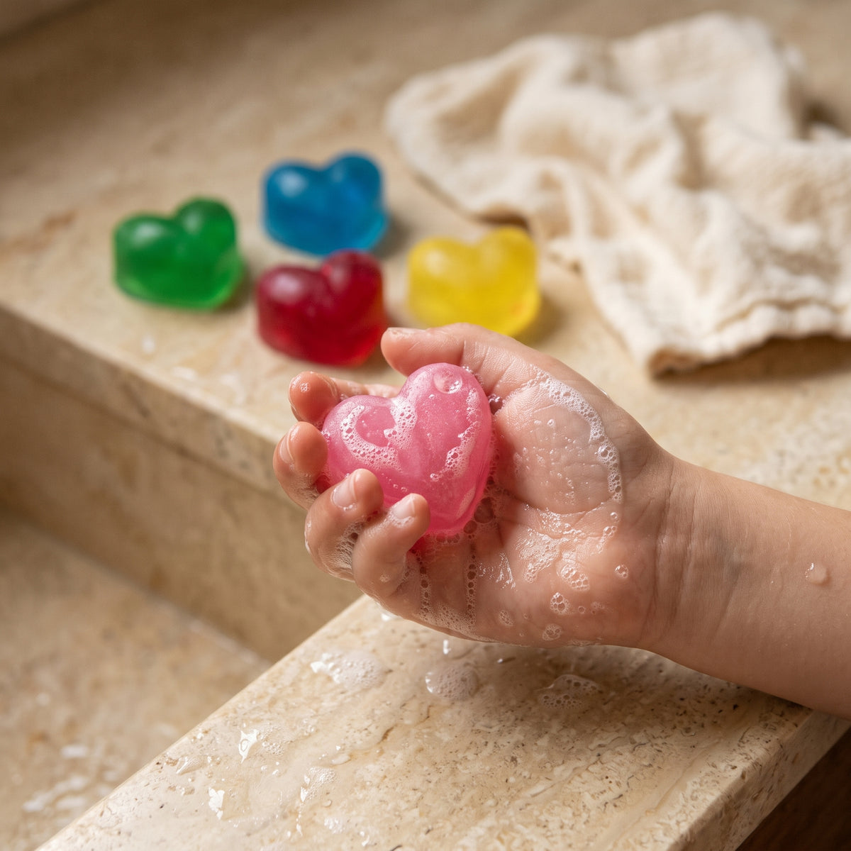 15 Pcs Mini Heart Travel Soaps for Kids
