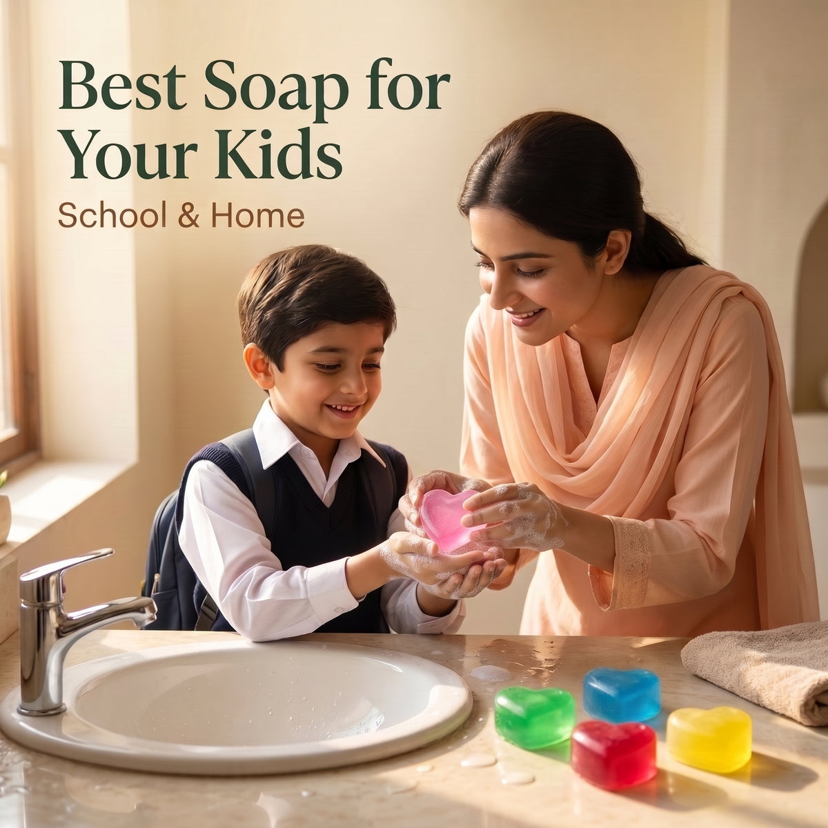 15 Pcs Mini Heart Travel Soaps for Kids