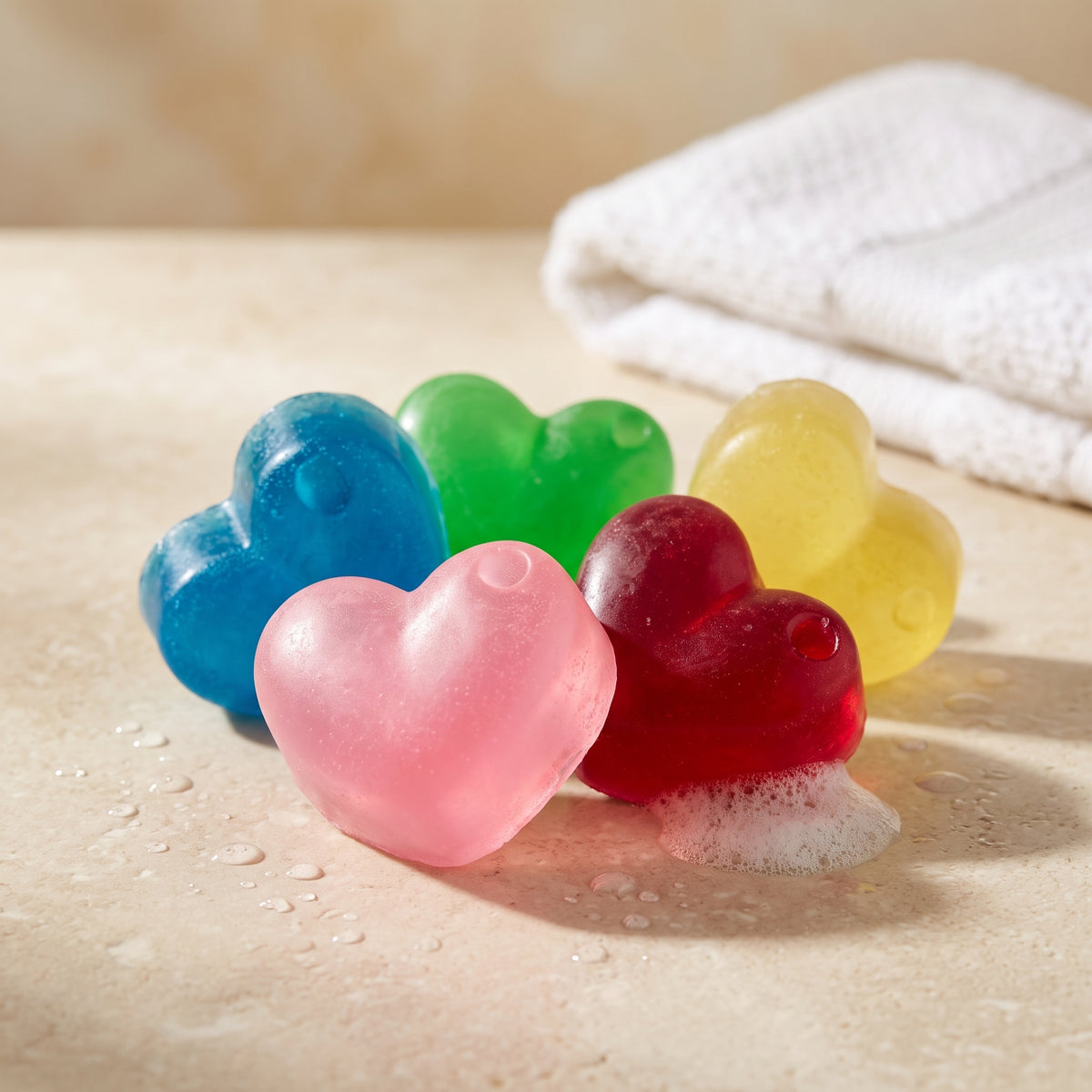 15 Pcs Mini Heart Travel Soaps for Kids